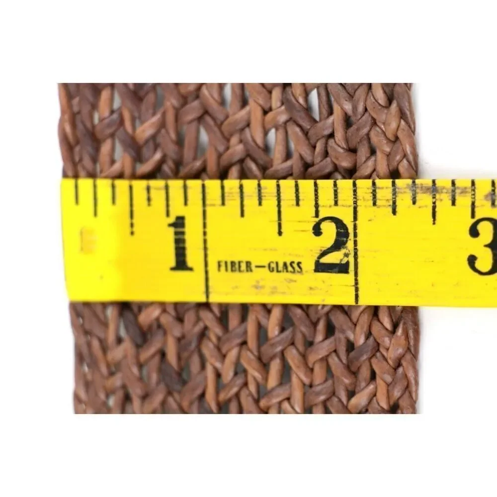 Leatherock BRAIDED BROWN REAL LEATHER 2 3/8
